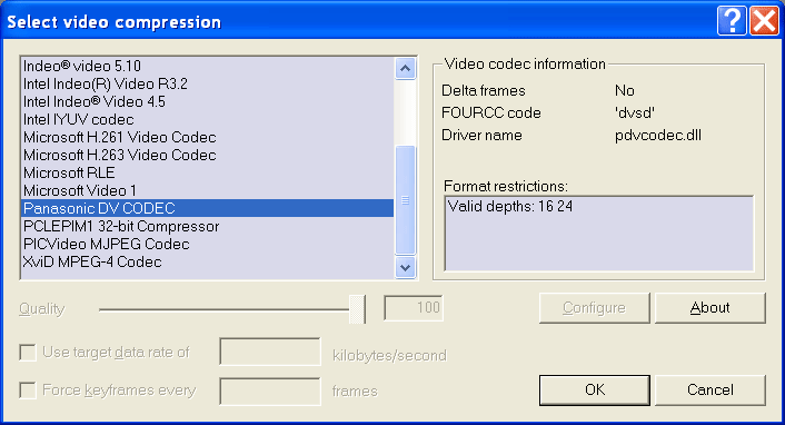 Panasonic DV CODEC