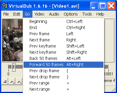 Навигация в VirtualDub
